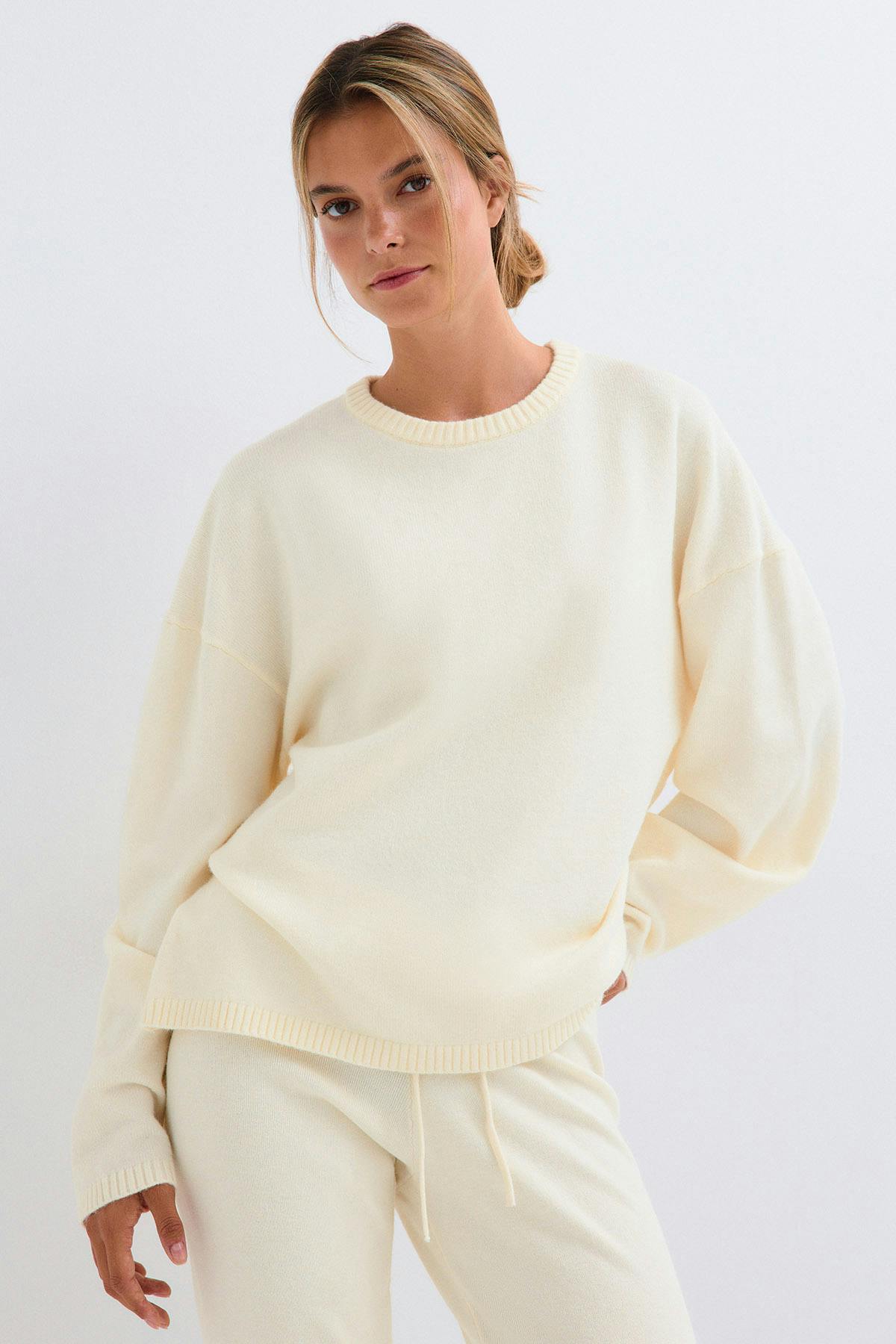 Knitted loungewear sweater - Navy blazer