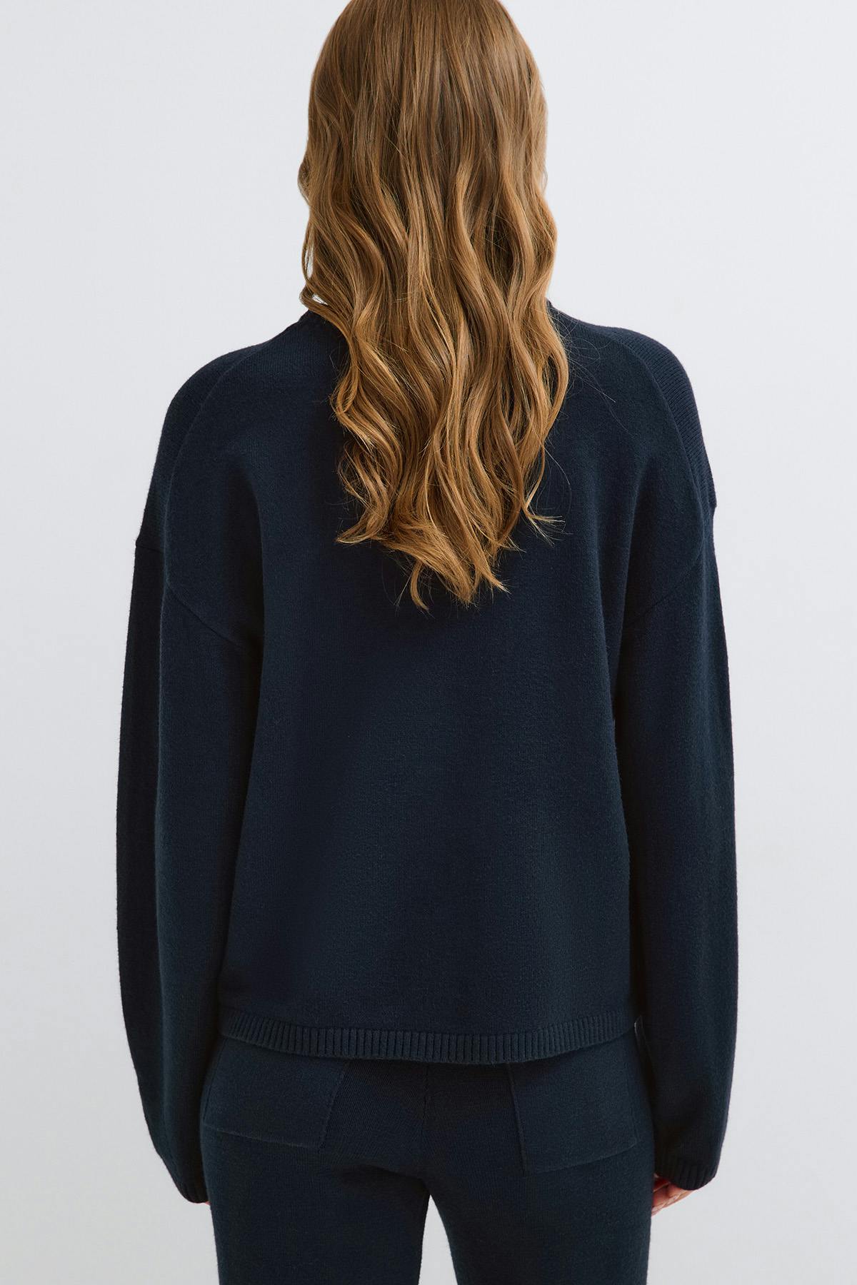 Knitted loungewear sweater - Navy blazer