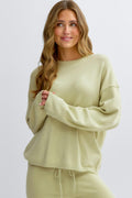 Knitted loungewear sweater - Vert clair