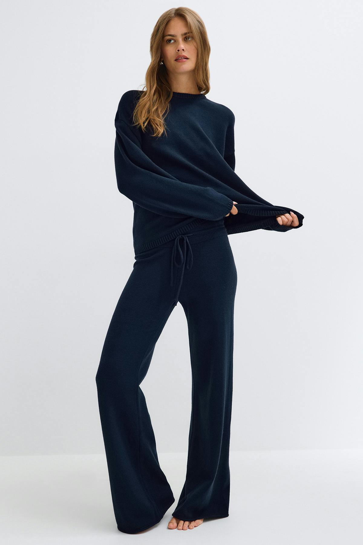 Knitted trousers - Gardenia