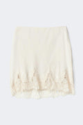 Lace satin mini skirt - Blanc cassé