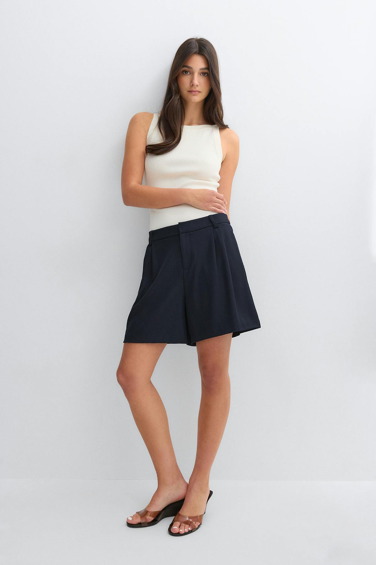 Pleated shorts - Noir