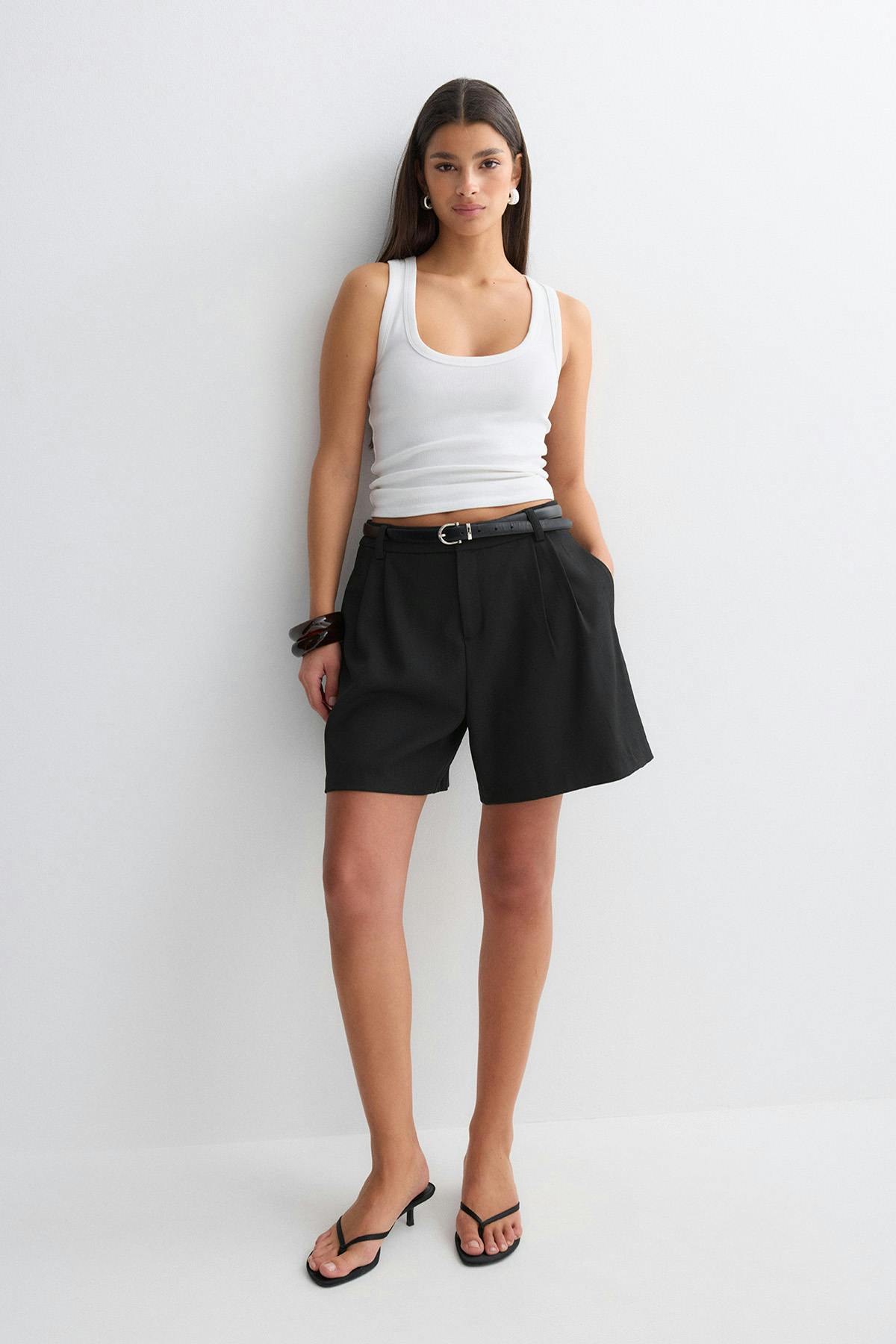 Pleated shorts - Noir