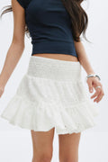 Y broderie anglais skirt - Blanc cassé