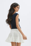 Y broderie anglais skirt - Blanc cassé