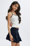 Y broderie anglais skirt - Navy blazer