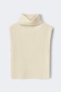 Chunky turtleneck knitted vest - Noir