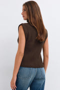Chunky turtleneck knitted vest