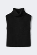 Chunky turtleneck knitted vest - Chocolate brown