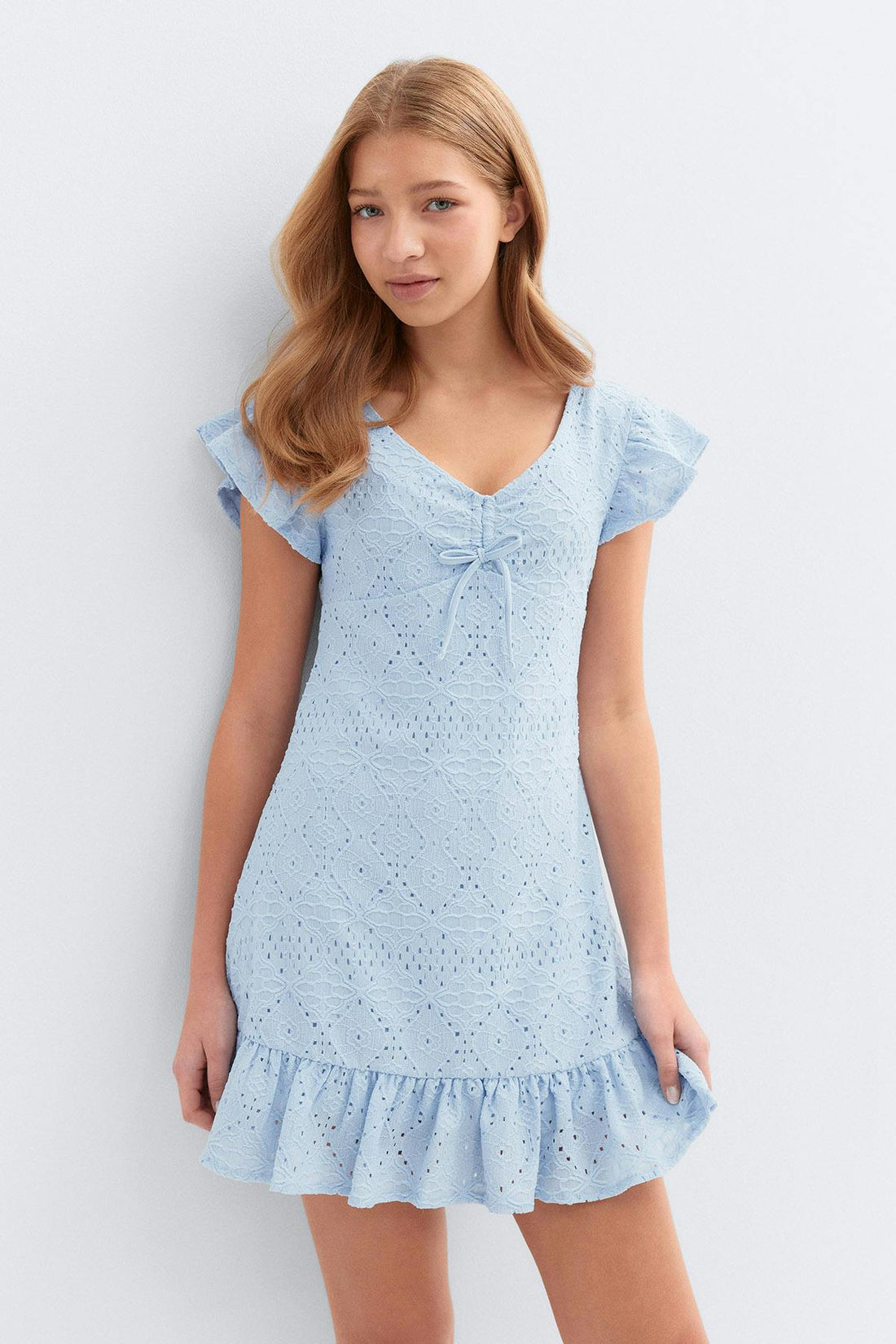 Y broderie anglais dress - Heather