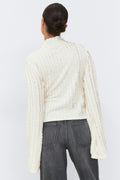 Textured tie detail top - Gardenia