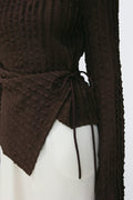 Textured tie detail top - Mole