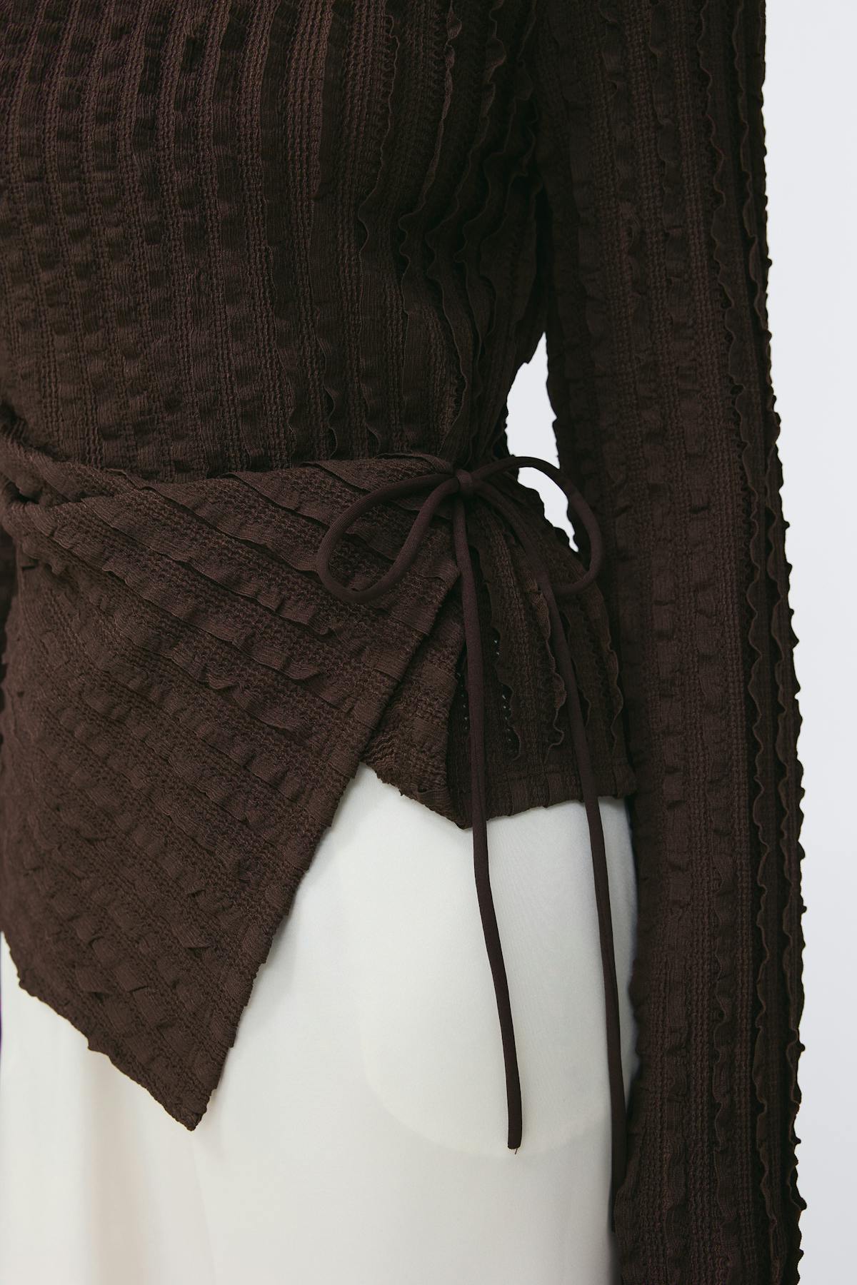 Textured tie detail top - Mole