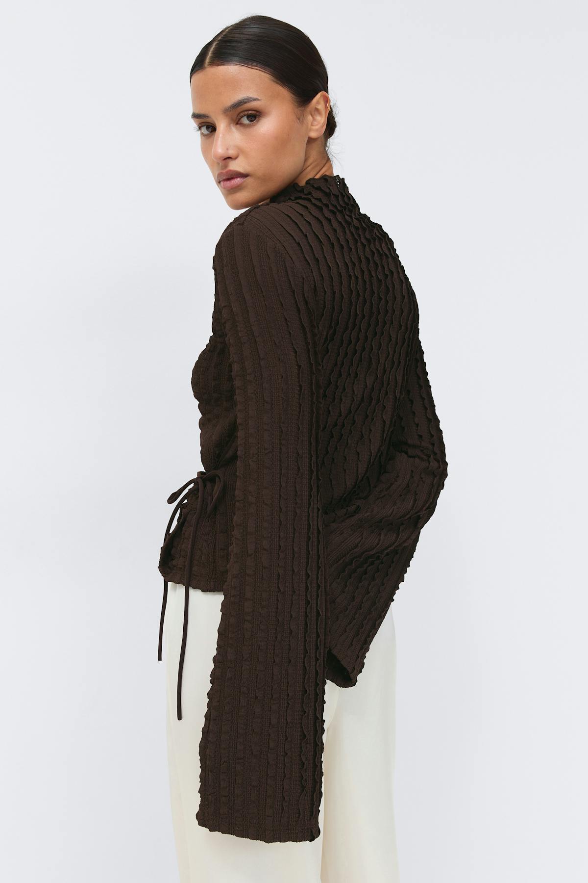 Textured tie detail top - Mole