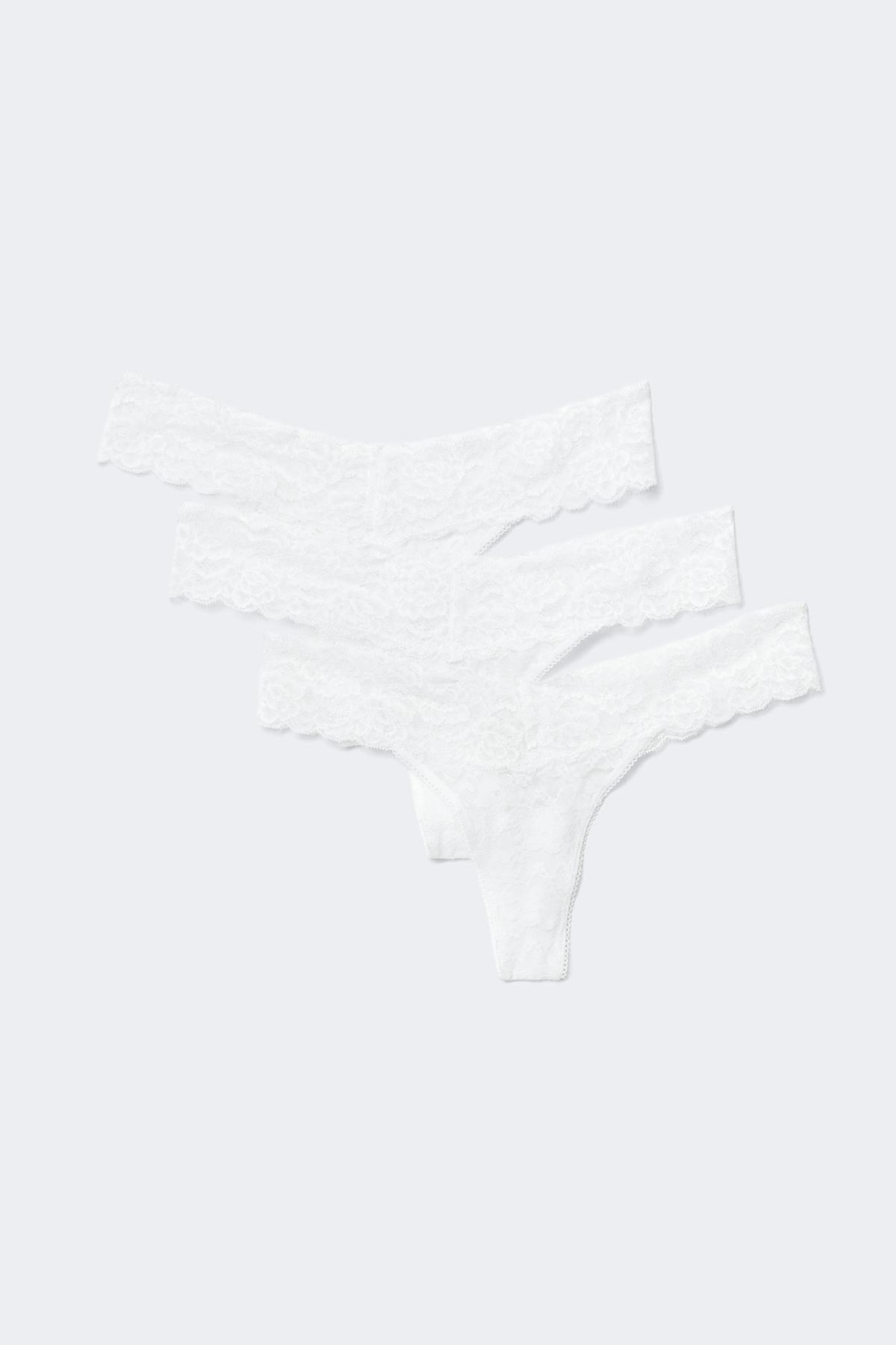 3-pack lace thong - Spring garden