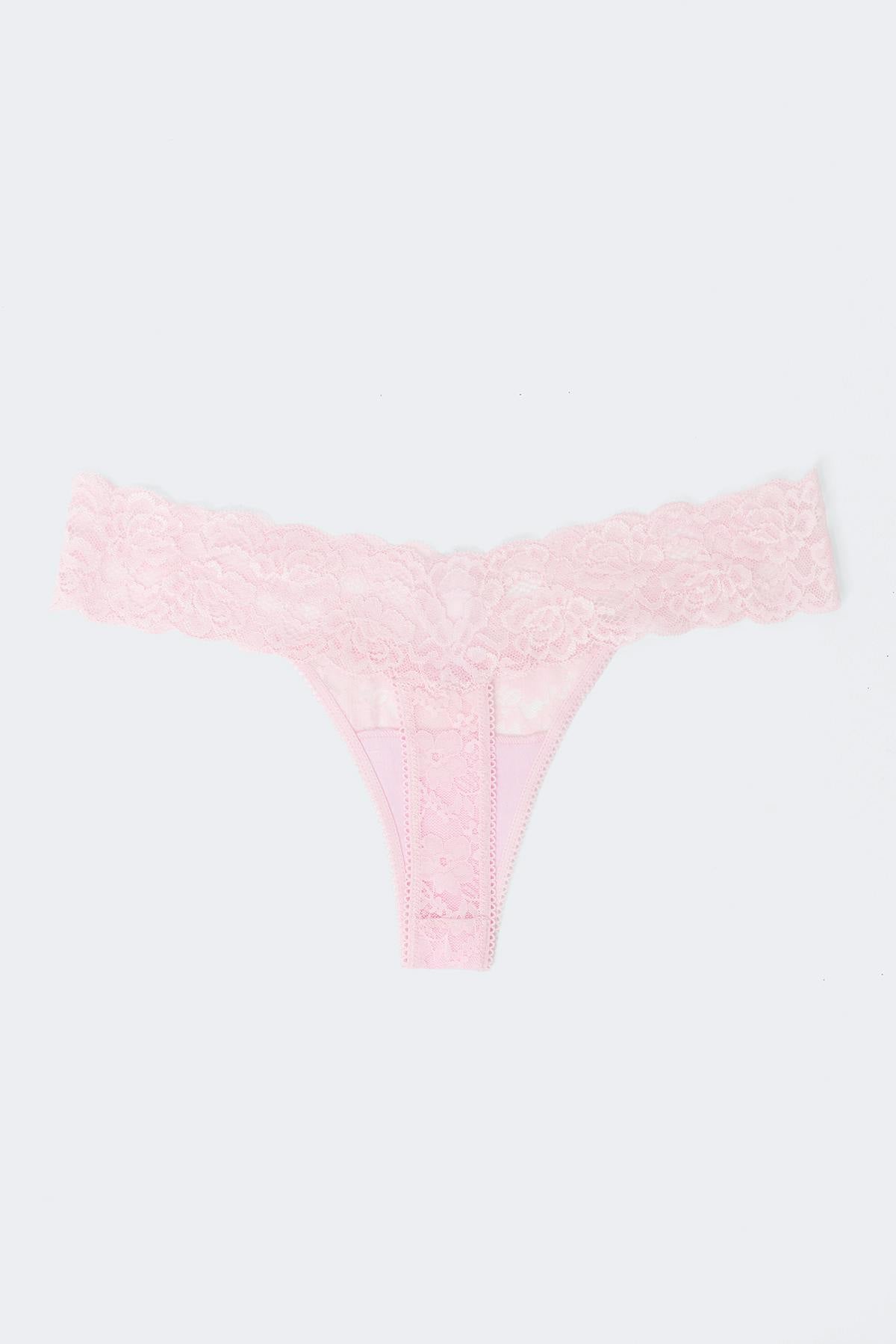 3-pack lace thong - Botanic purple