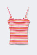 Perfect strap singlet - Pink/yellow stripe