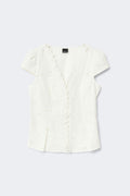 Broderie anglaise top - Blanc cassé