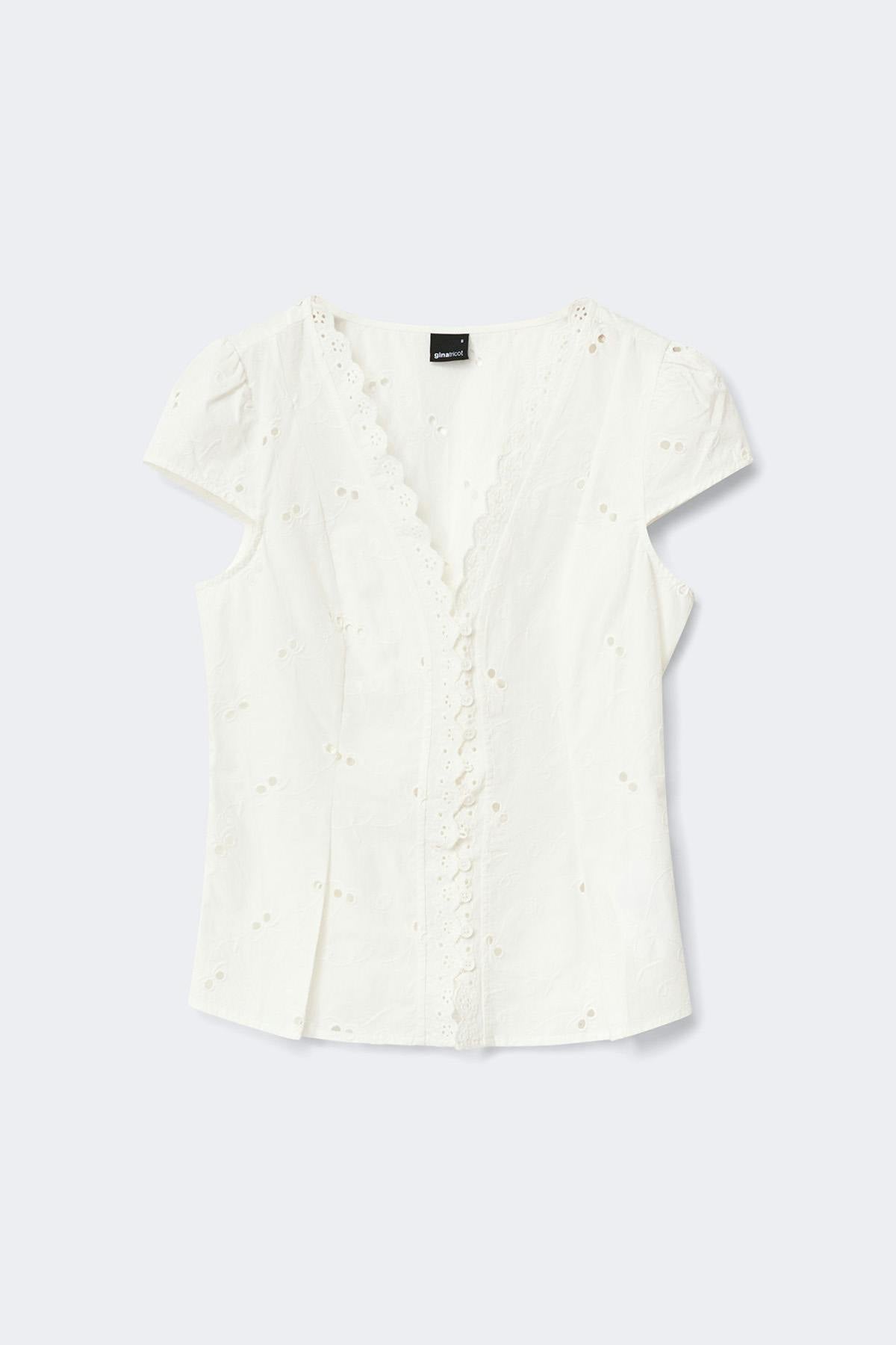 Broderie anglaise top - Blanc cassé