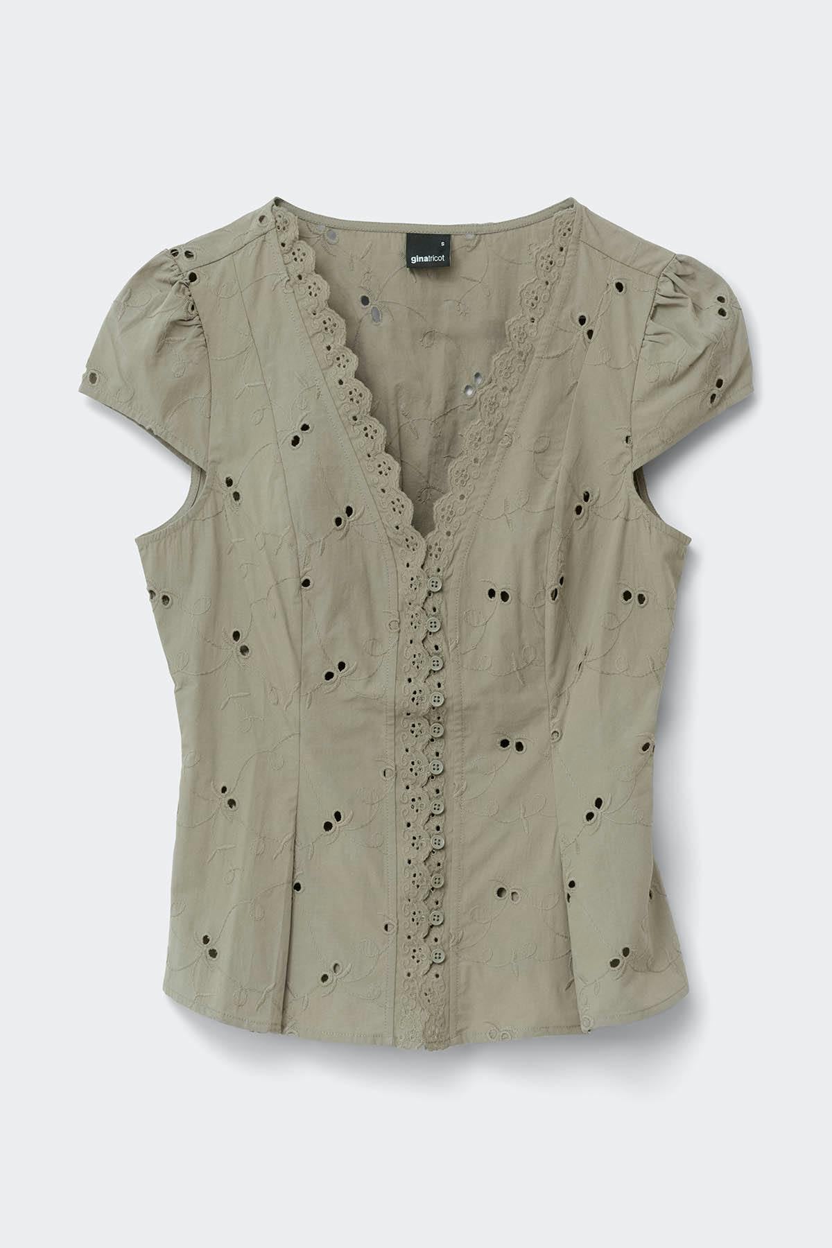 Broderie anglaise top - Kaki