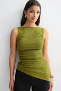 Asymmetric knitted top - Merock/olive
