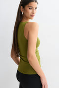 Asymmetric knitted top - Merock/olive