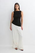 Asymmetric knitted top - Noir