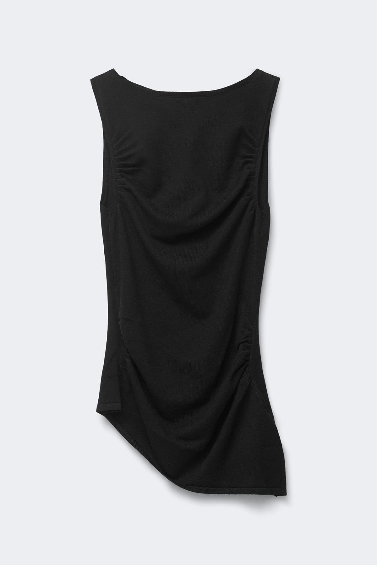 Asymmetric knitted top - Noir