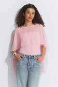 Chiffon cape top - Egret