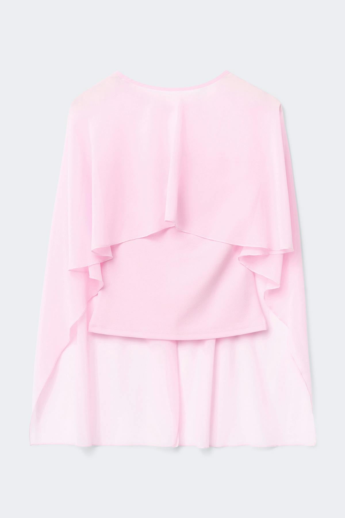Chiffon cape top - Rose