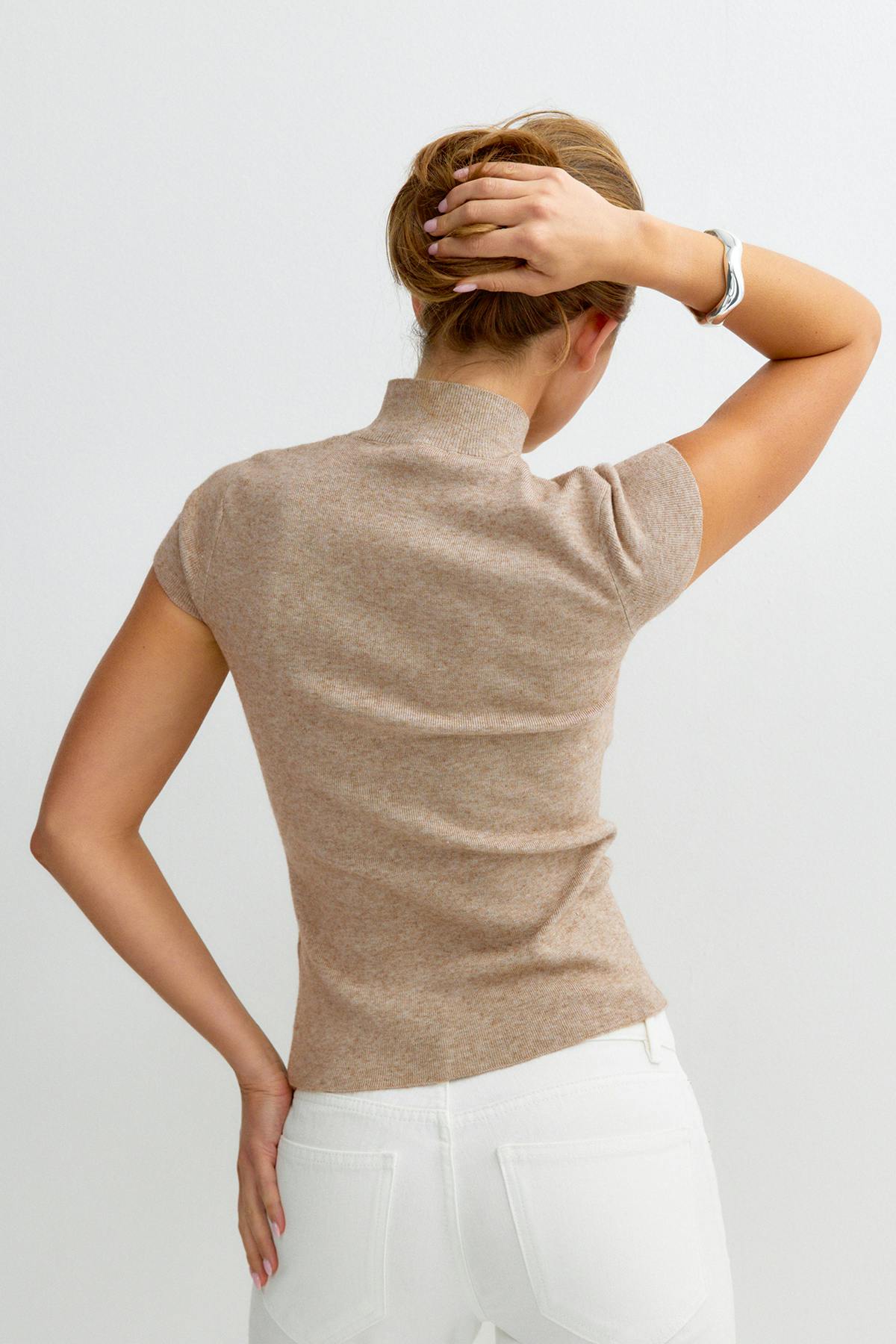 Cap sleeve knitted top - Pure c