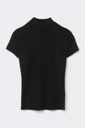 Cap sleeve knitted top - Noir