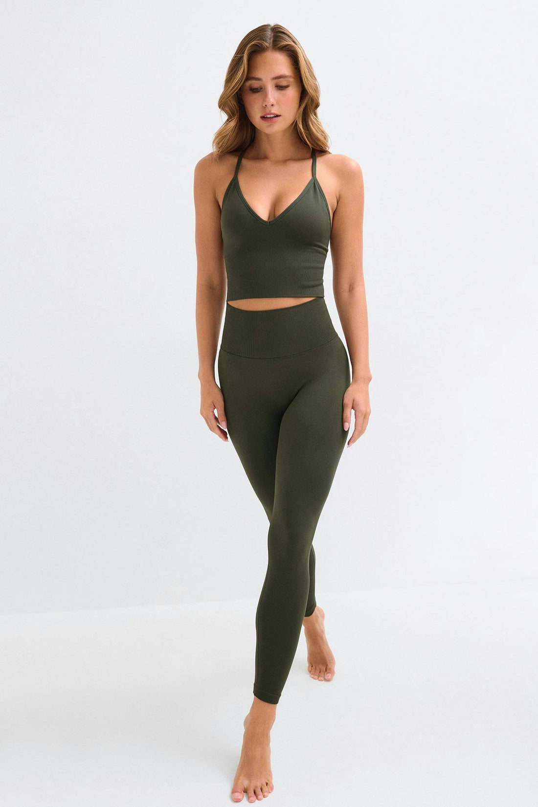 Seamless yoga tights - Army green