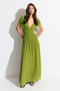 Smock maxi dress - Vert