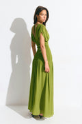 Smock maxi dress - Vert