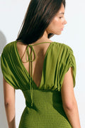 Smock maxi dress - Vert