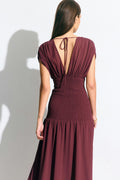 Smock maxi dress - Marron
