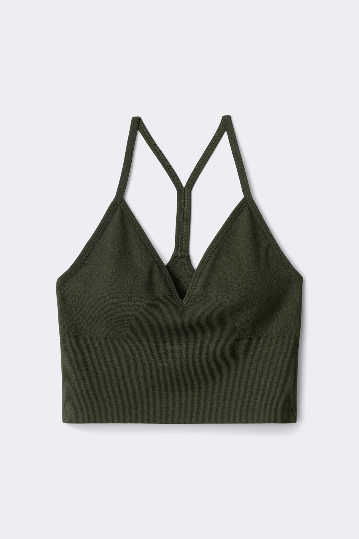 Seamless yoga top - Army green