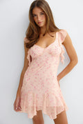 Mini frill dress - Pomegranate
