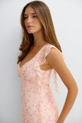 Mini frill dress - Pomegranate