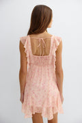 Mini frill dress - Pomegranate