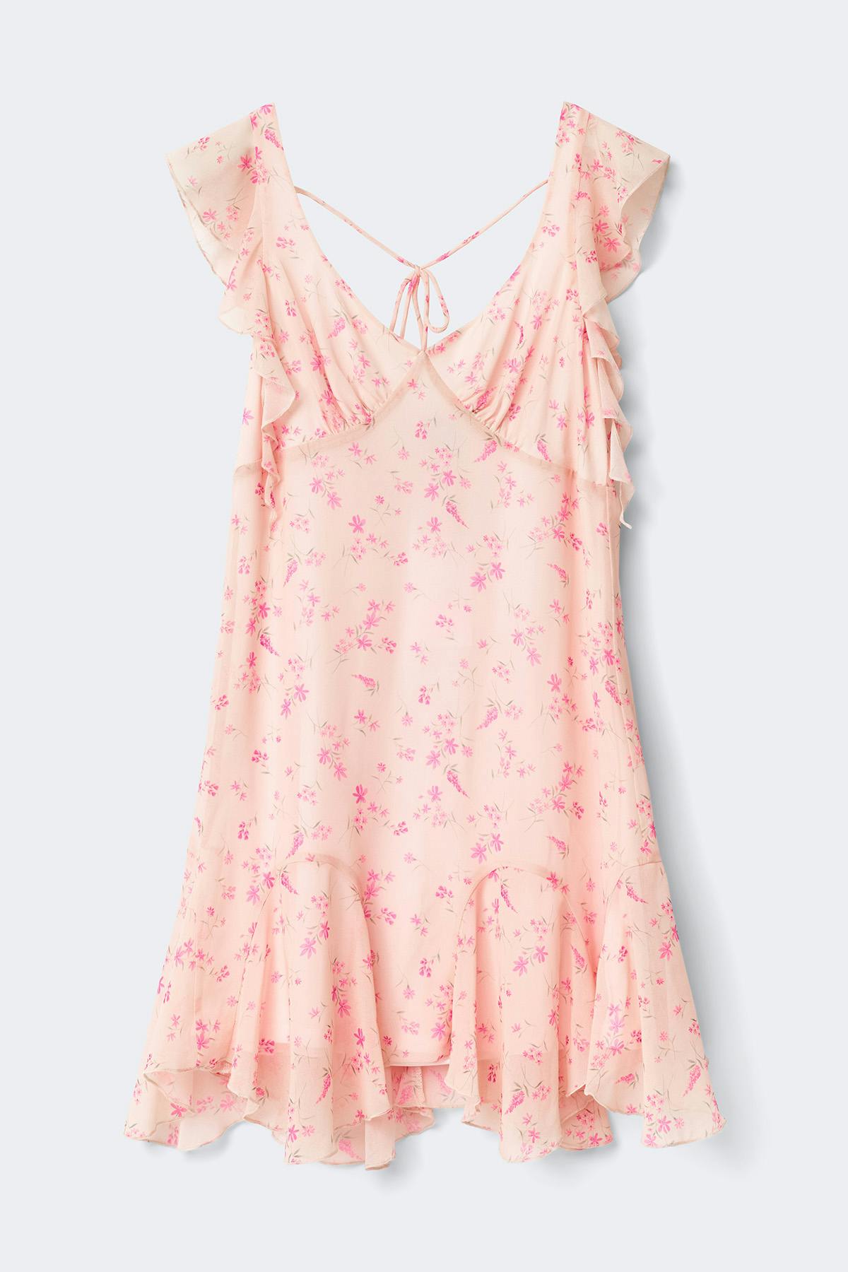 Mini frill dress - Pomegranate