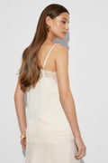 Lace satin singlet - Creme