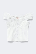 14+ frill blouse - Blanc