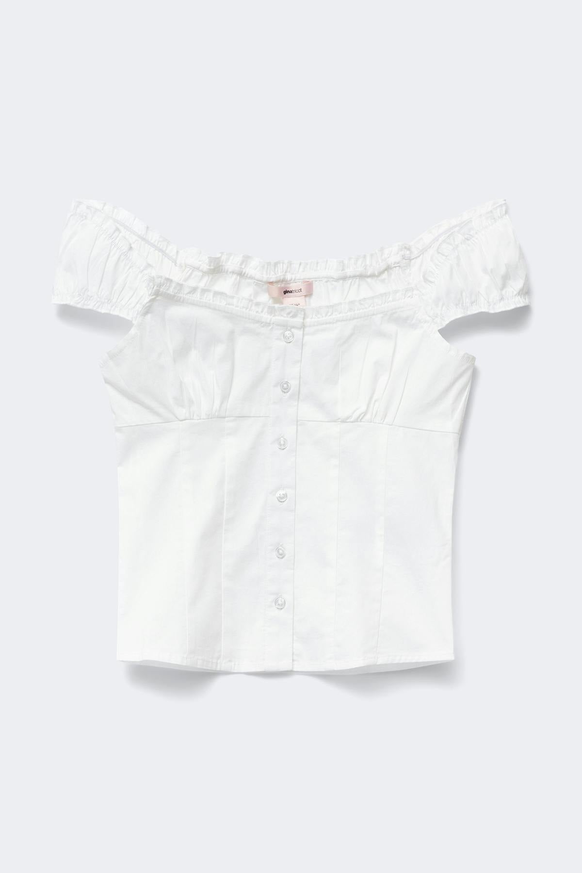 14+ frill blouse - Blanc
