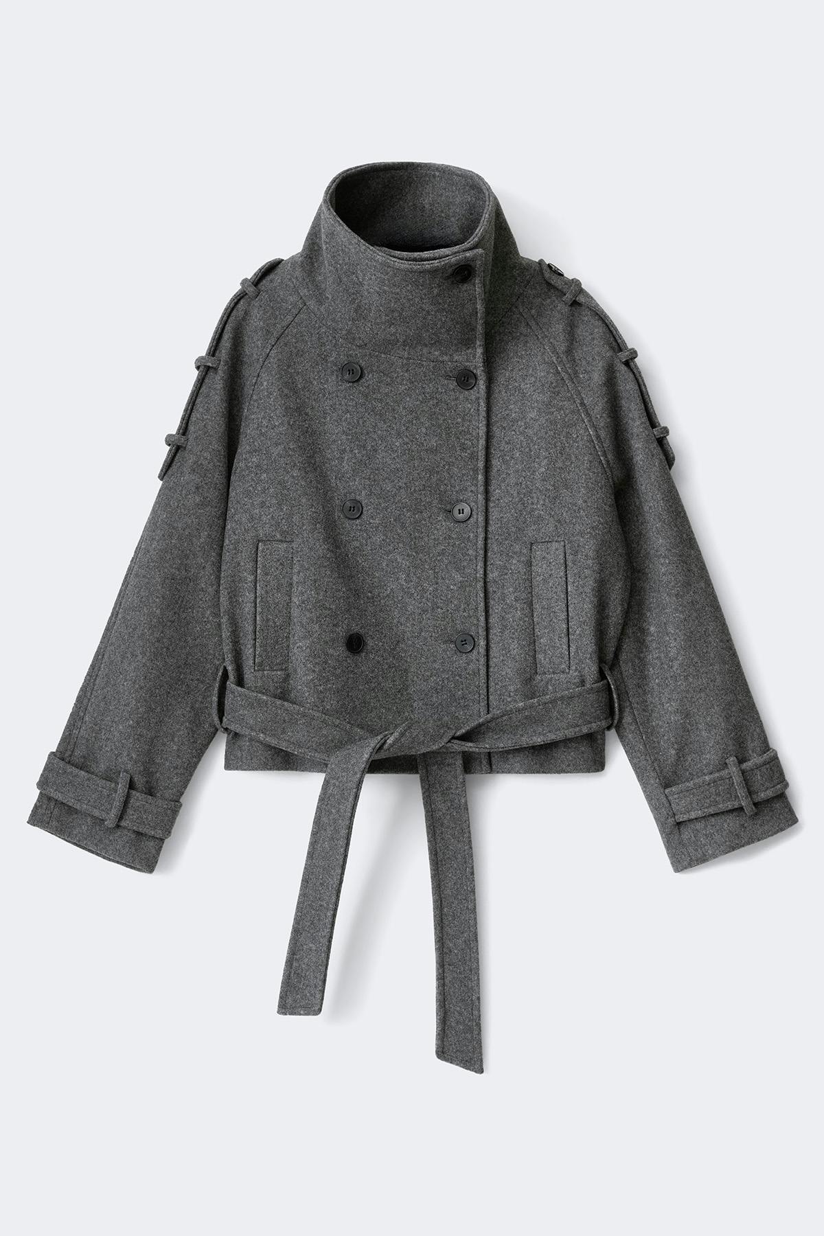Wool blend short jacket - Gris