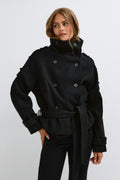 Wool blend short jacket - Bleu marine