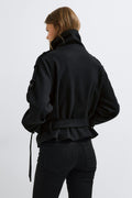 Wool blend short jacket - Noir