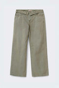Waist flip wide jeans - Kaki
