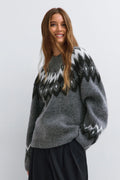 jacquard knitted sweater - Blanc cassé